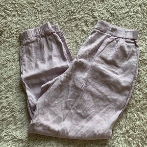 Lilac Linen-blend joggers
